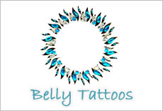 Crystal Belly Navel Tattoos USA UK